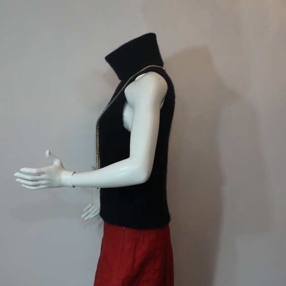 Aritzia Babaton  Brushed 100%Cashmere Relaxed  a mockneck Tank top size Medium - Picture 4 of 9